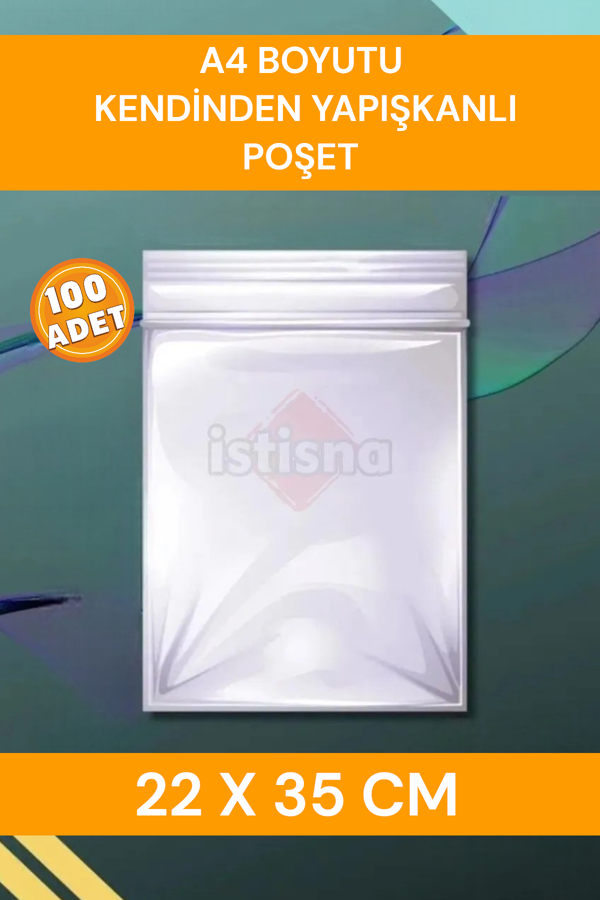 100 Adet 22x35 Cm Kendinden Yapışkanlı Açılıp Kapanabilir Şeker Kurabiye Şeffaf Plastik Poşet Torba - Image 1