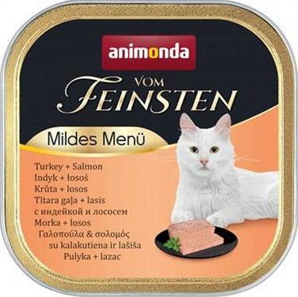 Animonda Vom Feinsten Hindili ve Somonlu Kısırlaştırılmış Kedi Konservesi 6 Adet 100 Gr - Image 1