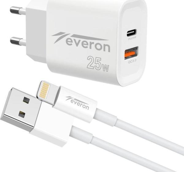 Everon 25w Usb iPhone Kablolu Hızlı Şarj Cihazı EVR-023-I - Image 1