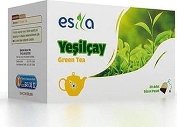 Esila Yeşilçay Süzen Poşet Çay 20 x 2 G - Image 1
