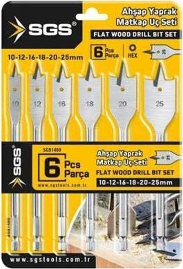 Sgs 6 Parça Ahşap Yaprak Matkap Ucu Seti - Image 1
