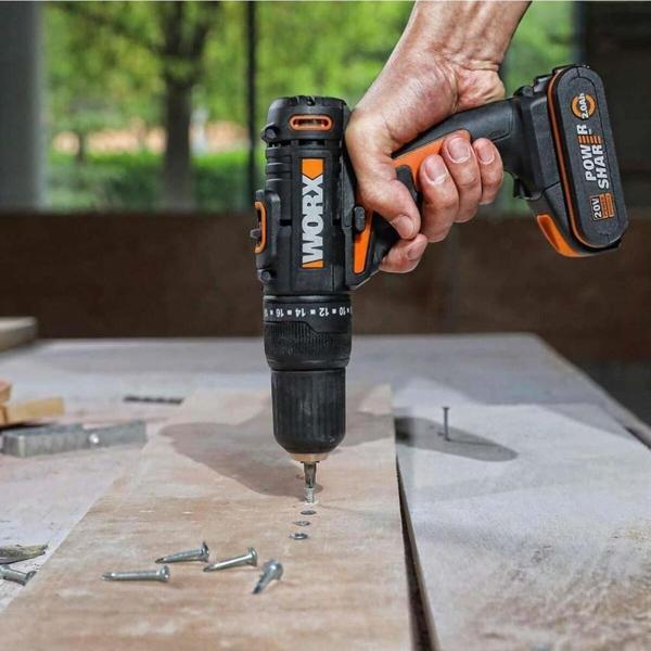 Worx Wx101.1 20Volt/1.5Ah. Li-İon Çift Akülü Profesyonel Şarjlı Matkap - Image 1