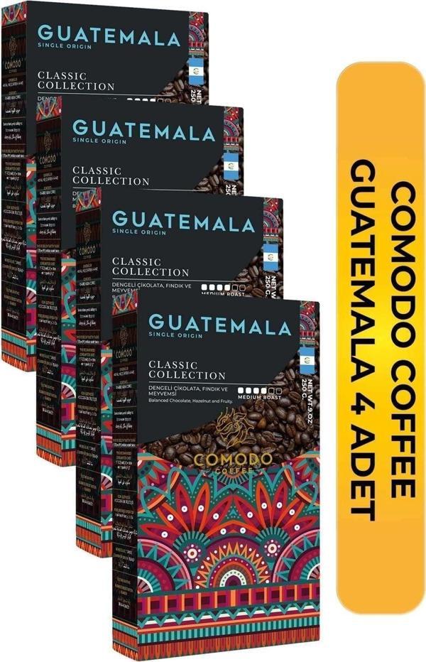 Comodo Coffee Guatemala Premium Gold Selection Çekirdek Filtre Kahve 250Gr x 4 (1000Gr) - Image 1