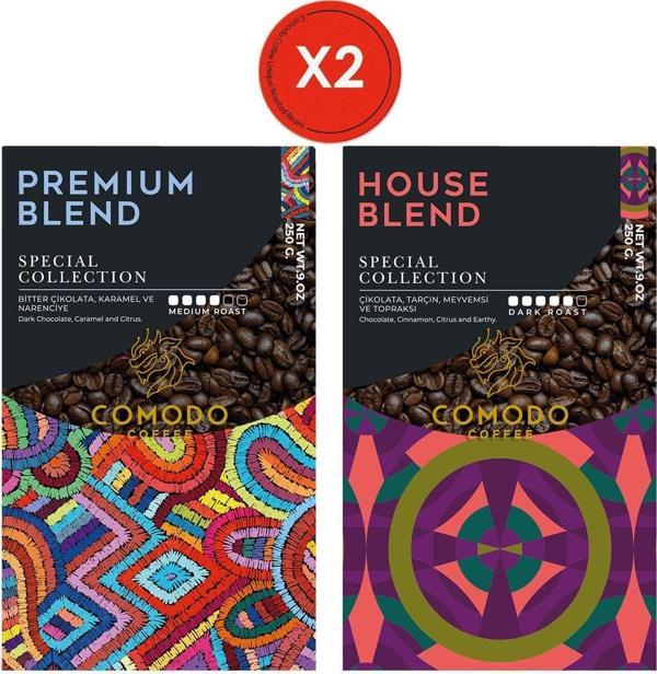 Comodo Coffee Premium Blend House Blend 2'Li Set Filtre Kahve Çekirdek Kahve 2x250G - Image 1