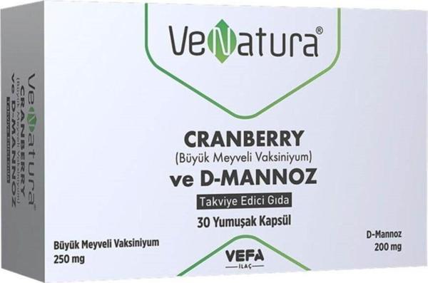 VeNatura Cranberry Ve D-Mannoz Takviye Edici Gıda 30 Yumuşak Kapsül - Image 1