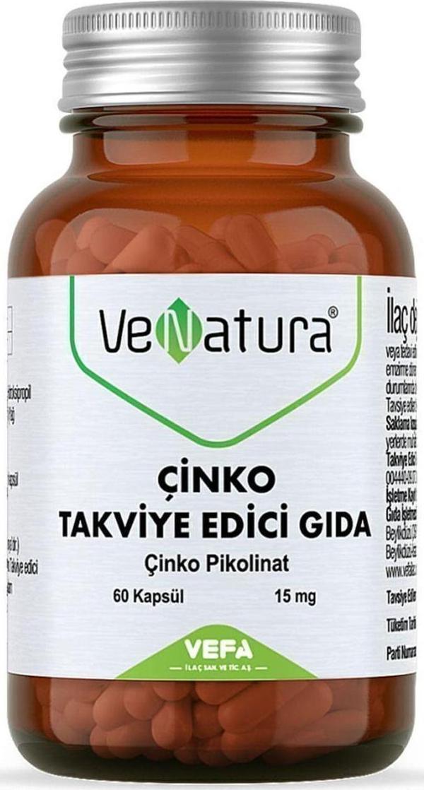 VeNatura Çinko Takviye Edici Gıda 15 Mg 60 Kapsül - Image 1