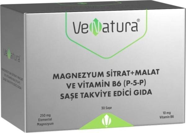 VeNatura Magnezyum Sitrat + Malat Ve Vitamin B6 (P-5-P) 30 Saşe - Image 1