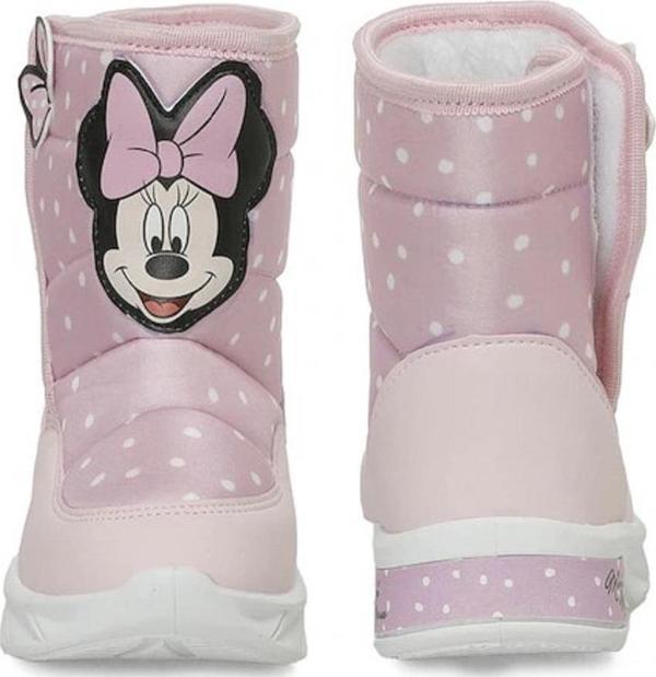 Mınnıe Mouse Salta Pembe Cırtlı Kürklü Kız Çocuk Kar Botu - Image 1