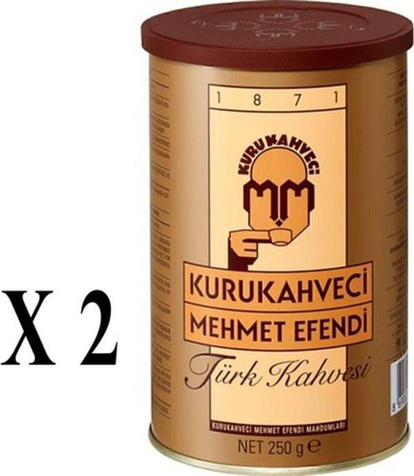 Kurukahveci Mehmet Efendi  Türk Kahvesi Teneke 250 Gr X 2 Adet - Image 1