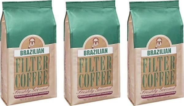 Kurukahveci Mehmet Efendi Brazilian Filtre Kahve 250 Gr 3 Paket - Image 1