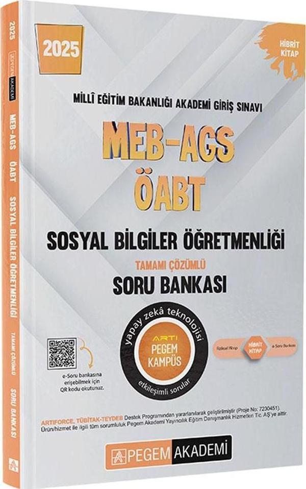 2025 MEB-AGS-ÖABT Sosyal Bilgiler Tamamı Çözümlü Soru Bankası - Pegem Akademi Yayıncılık - Image 1