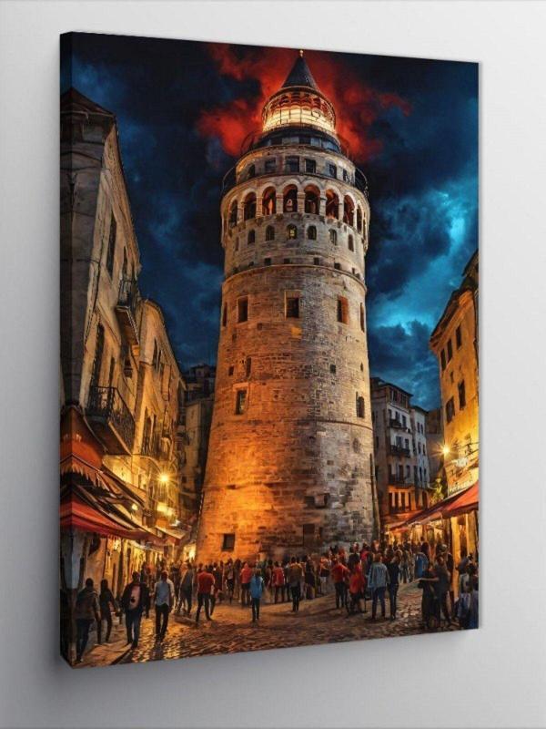 Tablomega Kanvas Tablo Galata Kulesi Gece - Image 1