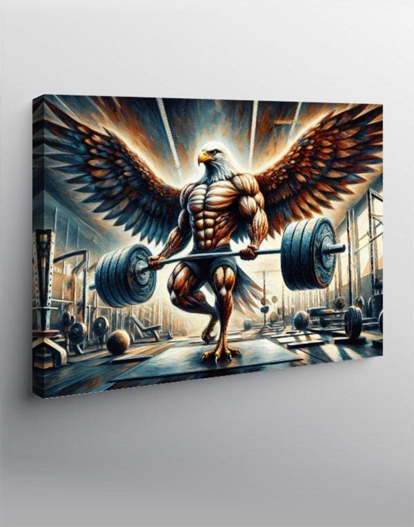 Tablomega Kanvas Tablo Kanatlı Ağırlık Kaldıran Adam - Image 1