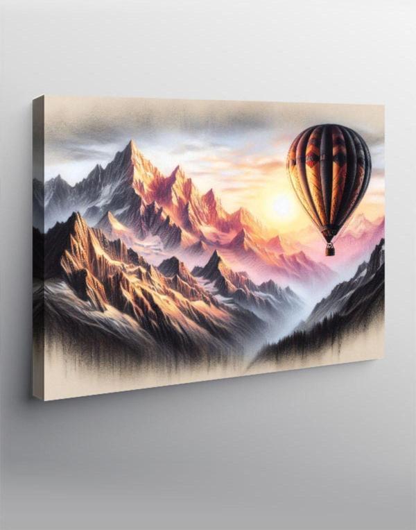 Tablomega Kanvas Tablo Balonlu Dağ Manzarası - Image 1