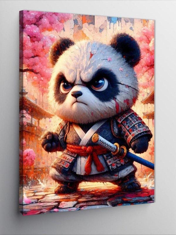 Tablomega Kanvas Tablo Samuray Panda - Image 1