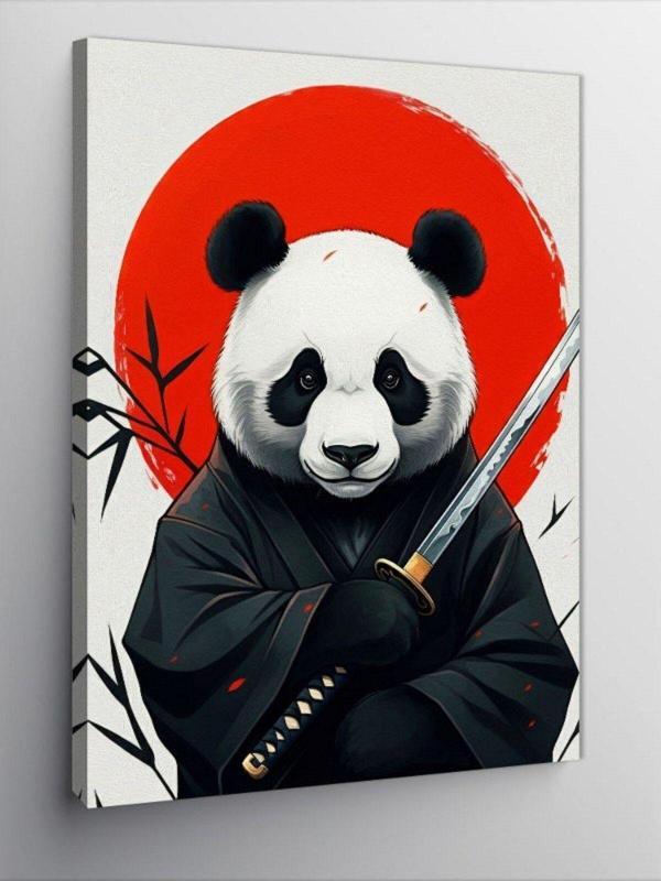 Tablomega Kanvas Tablo Ninja Panda - Image 1