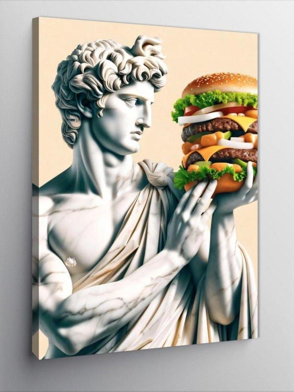 Tablomega Kanvas Tablo Burger Heykeli - Image 1
