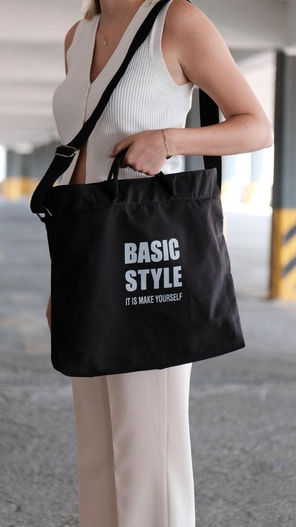 Vudigo Kanvas Çanta Çapraz Omuz Askılı Tote Çanta - Image 1