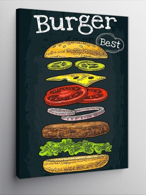 Tablomega Kanvas Tablo Burger Temalı - Image 1