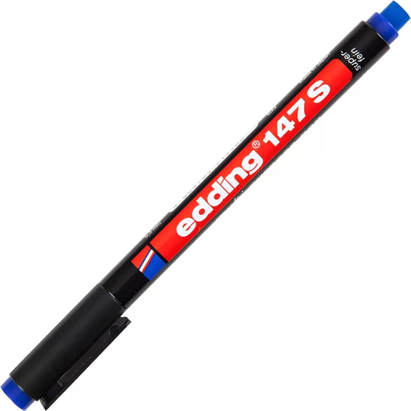 EDDİNG 147S ASETAT KALEMİ 0.3mm SİLGİLİ MAVİ - Image 1