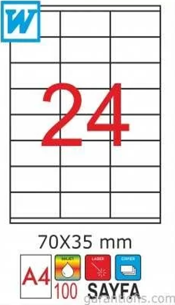 GoldMoon 2018 Laser A4 Sayfa Etiketi 70x35mm (100 lü Paket) - Image 1