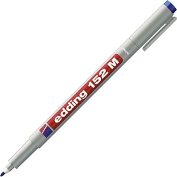 EDDİNG 152M SİLİNEBİLİR ASETAT KALEMİ (NON PERMANENT) 1mm MAVİ - Image 1