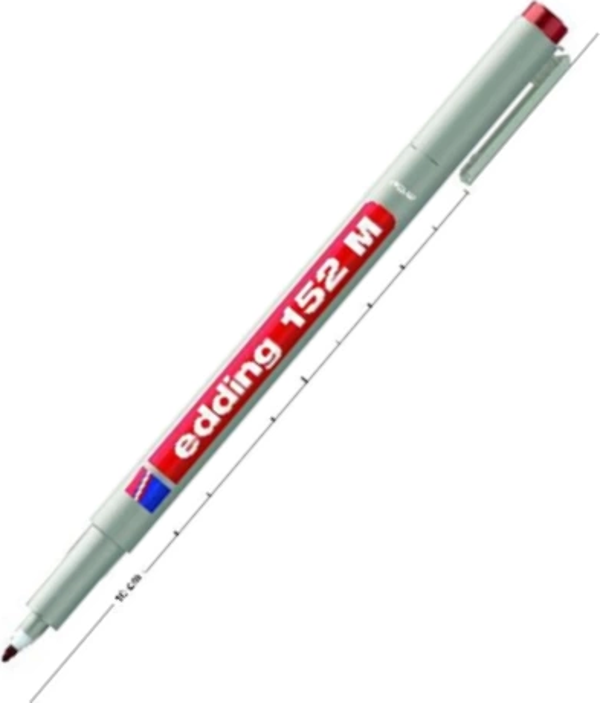 EDDİNG 152M SİLİNEBİLİR ASETAT KALEMİ (NON PERMANENT) 1mm KIRMIZI - Image 1