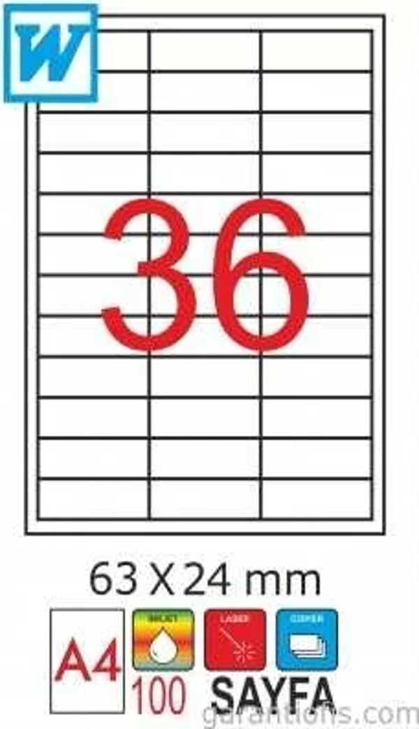 GoldMoon 2025 Laser A4 Sayfa Etiketi 63x24mm (100 lü Paket) - Image 1