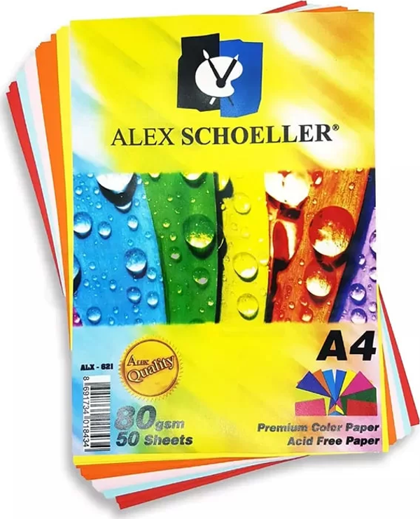 Alex Schoeller Renkli Fotokopi Kağıdı A4 80g 50 Adet ALX-621 - Image 1
