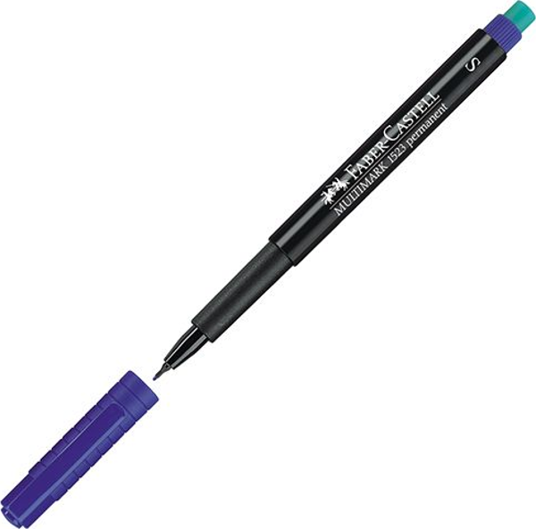 Faber Castell 1523 S Mavi Permanent Asetat Kalemi - Image 1