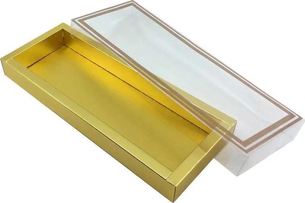 Asetat Kapaklı Gold Kutu 12x29,5x2,5 cm - 20 Adet - Image 1