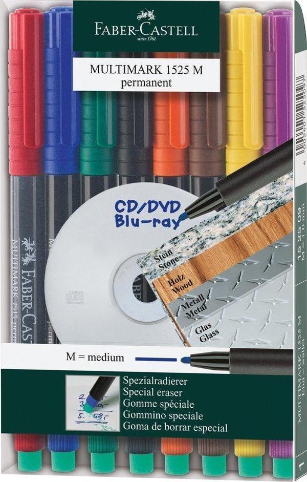 Faber Castell Permanent Asetat Kalemi (M) 8’li Takım - Image 1