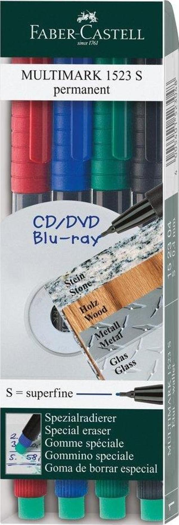 Faber Castell Permanent Asetat Kalemi (S) 4’lü Takım 1523 - Image 1