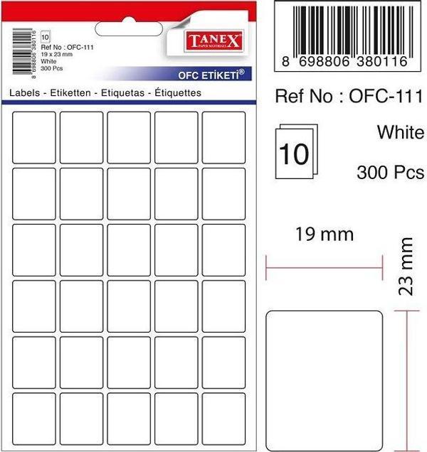 TANEX OFC-111 BEYAZ ETİKET POŞET - Image 1