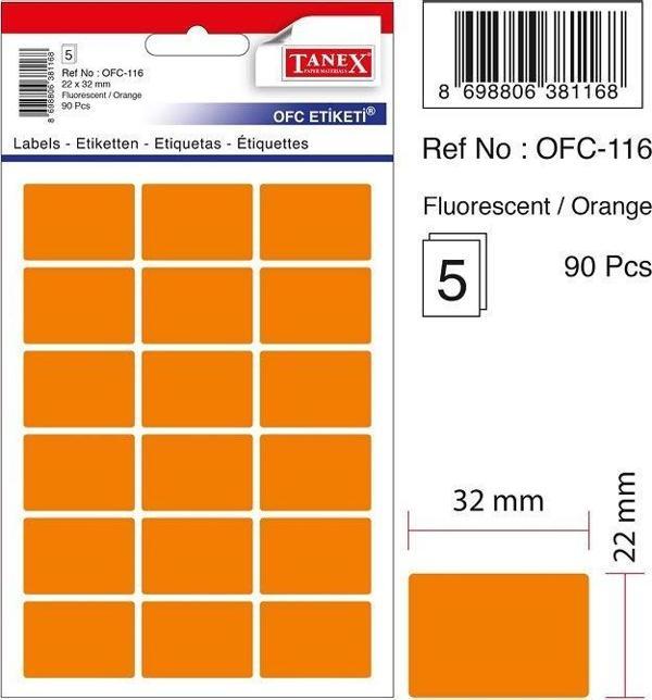TANEX OFC-116 FLORESAN ETİKET TURUNCU POŞET - Image 1