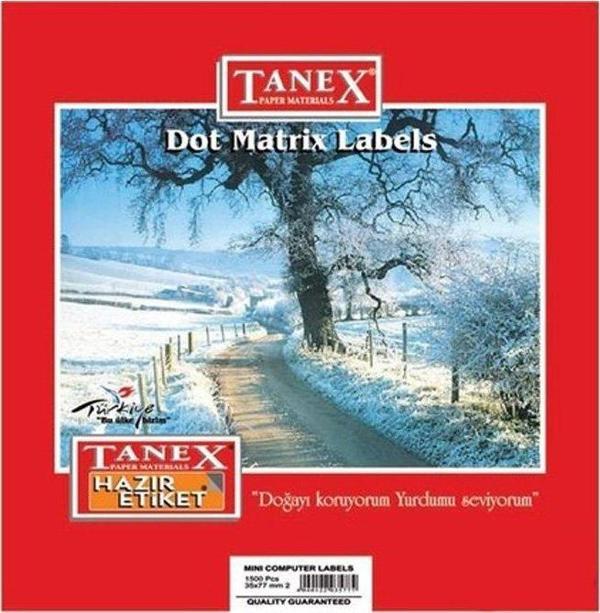 TANEX BİLGİSAYAR SÜREKLİ FORM ETİKETİ 22x55mm 3240 ADET - Image 1