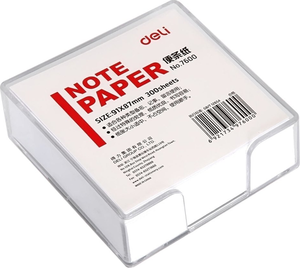 DELİ 7600 YAPIŞKANLI KÜPNOT KAĞIDI 91x87 300 YAPRAK BEYAZ - Image 1