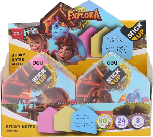 DELİ A55403 EXPLORA DESENLİ YAPIŞKANLI NOT KAĞIDI 60 YAPRAK - Image 1