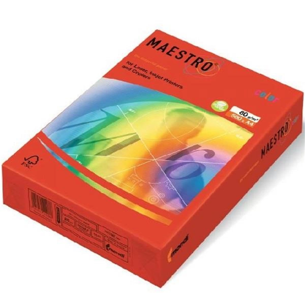 Mondi Fotokopi Kağıdı A4 80 gr 500'lü Coral Kırmızı - Image 1