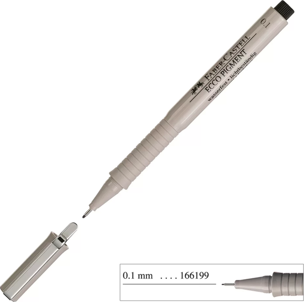Faber Castell Ecco Pigment Çizim Kalemi 0.1 mm Siyah - Image 1