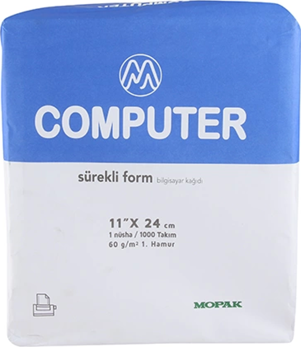 Mopak Sürekli Form Bilgisayar Kağıdı 1 Nüsha 60gr 11x24  (1000 li) - Image 1