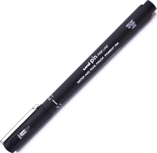 Uni-Ball Pin Fine Line Teknik Çizim Kalemi 0.1 mm Siyah - Image 1