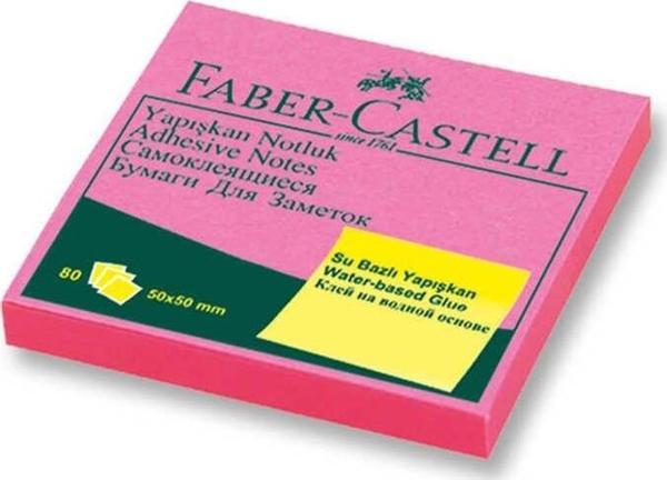 Faber-Castell Yapışkan Not Kağıdı 50x50 mm Fosforlu Pembe - Image 1