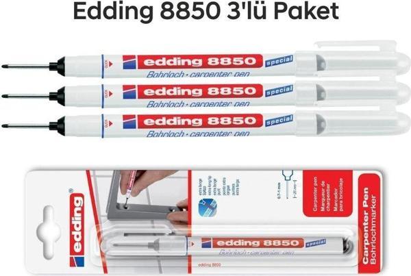Edding 8850 Montaj İşaretleme ve Marangoz Kalemi 3'lü Paket - Image 1