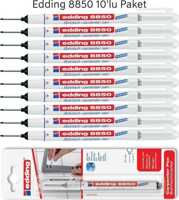 Edding 8850 Montaj İşaretleme ve Marangoz Kalemi 10'lu Paket - Image 1