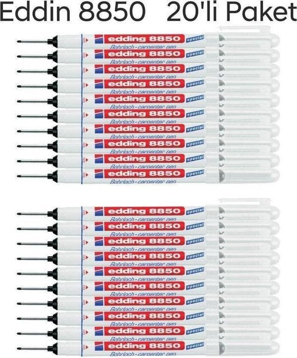 Edding 8850 Montaj İşaretleme ve Marangoz Kalemi 20'li Paket - Image 1