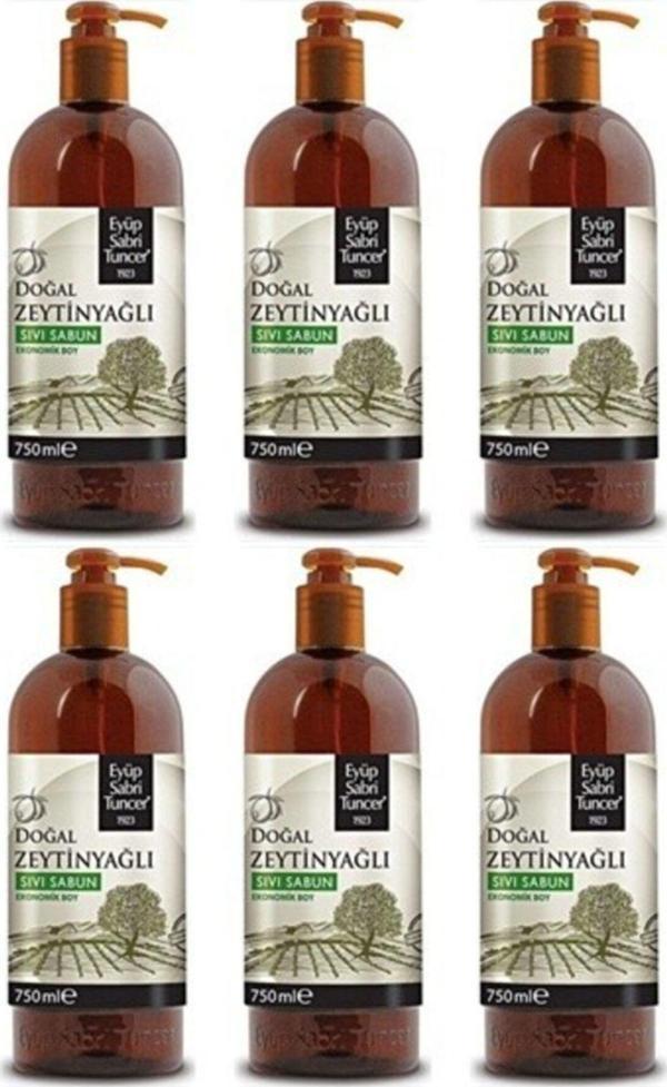 Eyüp Sabri Tuncer Doğal Zeytinyağlı Sıvı Sabun 750 Ml 6 Adet - Image 1