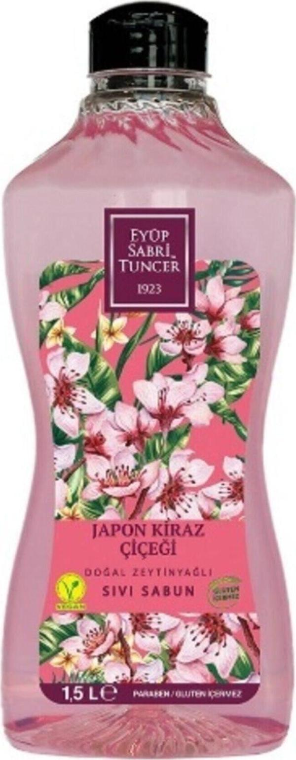 Eyüp Sabri Tuncer Japon Kiraz Çiçeği Doğal Zeytinyağlı Sıvı Sabun 1.5 Lt - Image 1