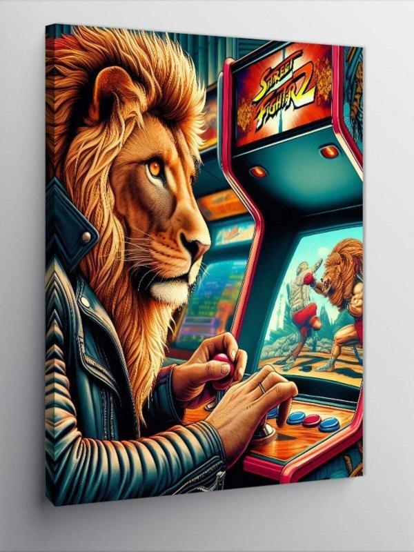 Tablomega Kanvas Tablo Aslan Ve Street Fighter 2 - Image 1