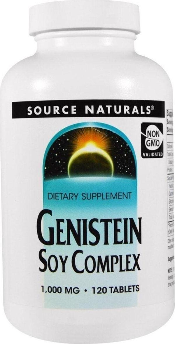 Source Naturals Genistein Soy Complex, Organik 1,000 Mg, Soya Kompleksi Supplement Fiber Ultra Premium Hammadde - Image 1